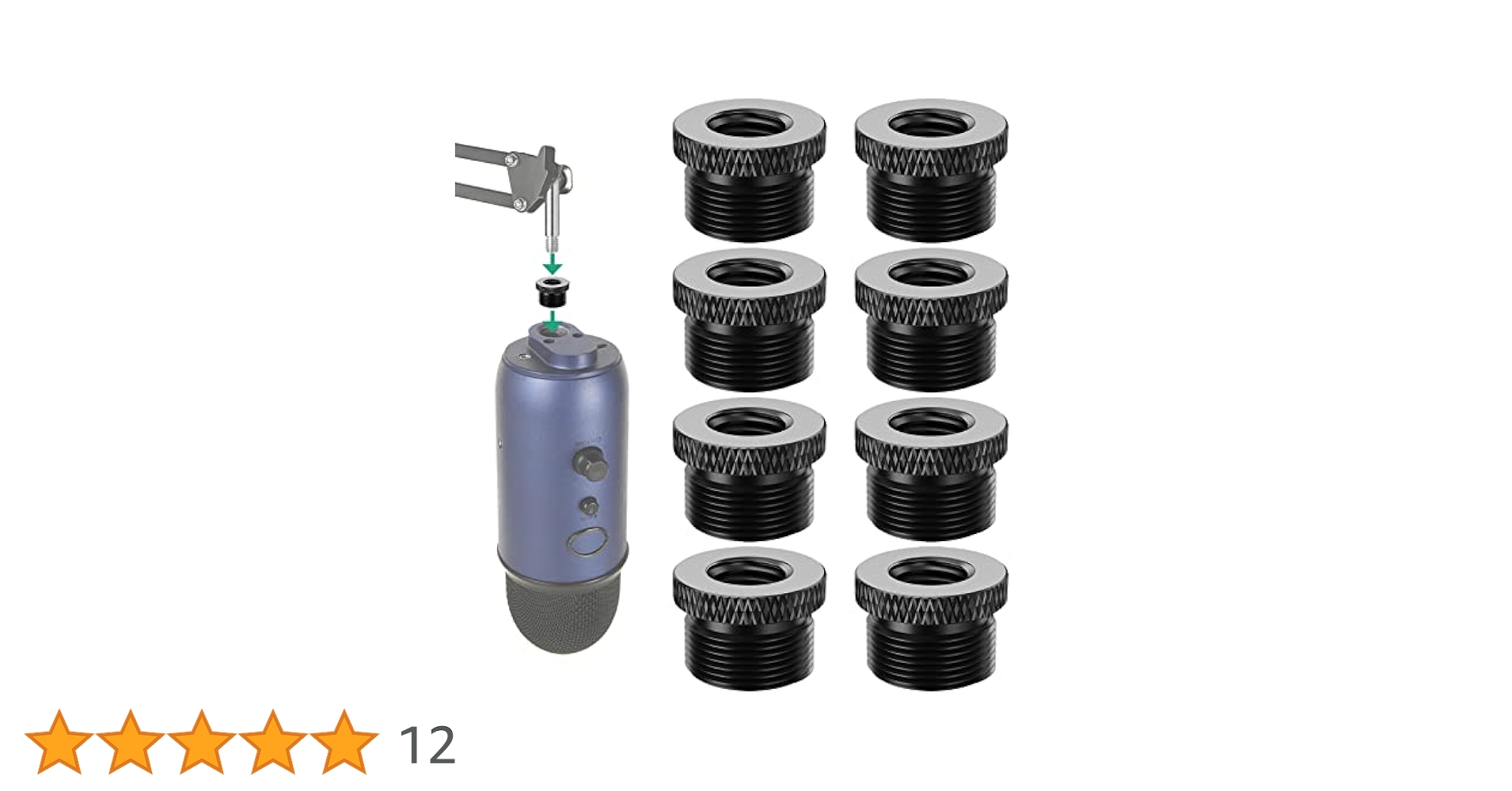 Amazon | Rigych Blue Yeti マイクスクリューアダプター 5/8オス